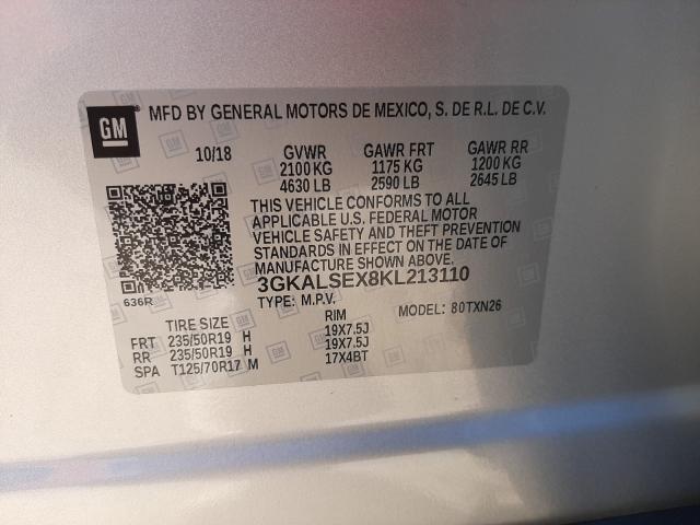 Photo 9 VIN: 3GKALSEX8KL213110 - GMC TERRAIN DE 