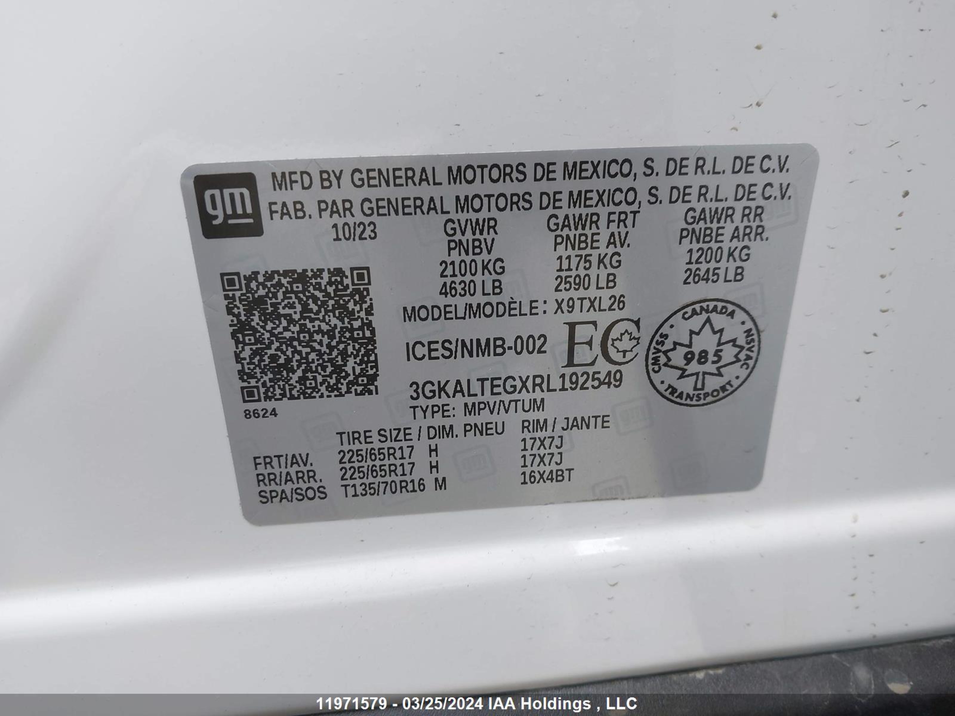 Photo 8 VIN: 3GKALTEGXRL192549 - GMC TERRAIN 