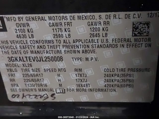 Photo 8 VIN: 3GKALTEV0JL250008 - GMC TERRAIN 