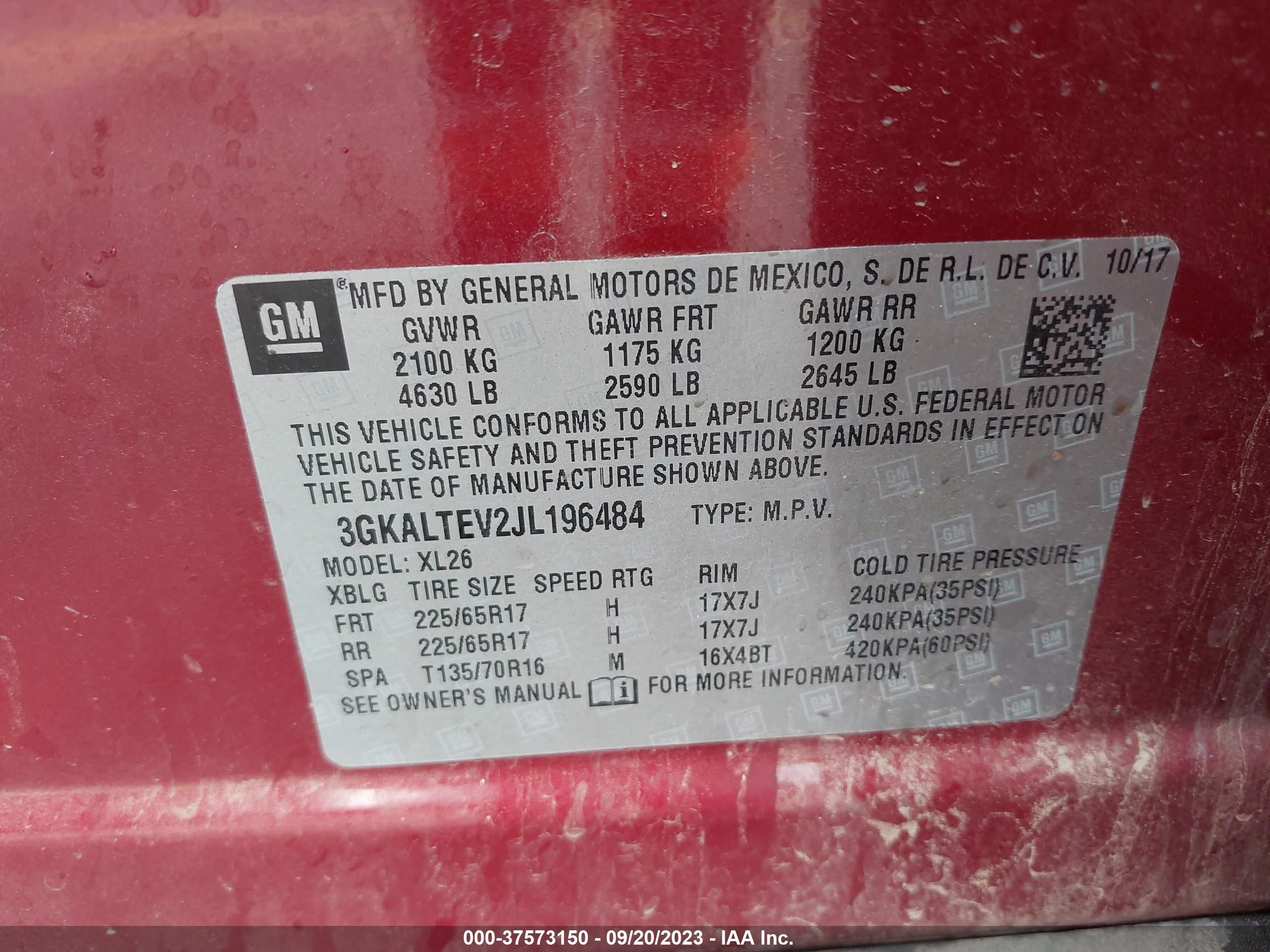 Photo 8 VIN: 3GKALTEV2JL196484 - GMC TERRAIN 