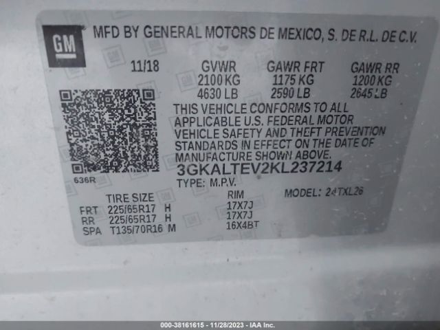 Photo 8 VIN: 3GKALTEV2KL237214 - GMC TERRAIN 