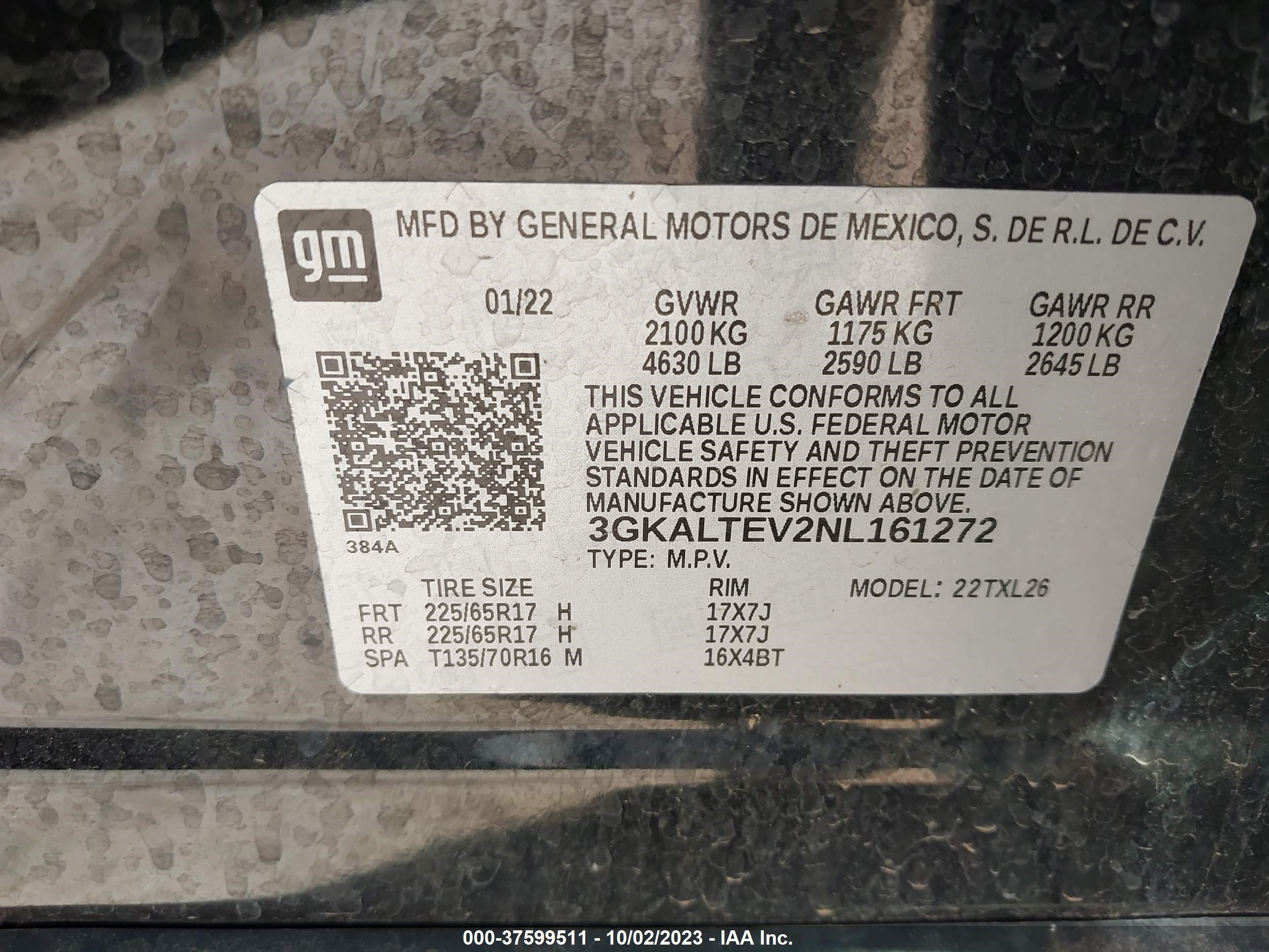 Photo 8 VIN: 3GKALTEV2NL161272 - GMC TERRAIN 