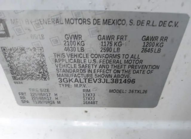 Photo 8 VIN: 3GKALTEV3JL381496 - GMC TERRAIN 