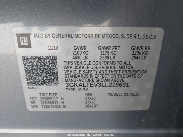 Photo 8 VIN: 3GKALTEV3LL219631 - GMC TERRAIN 