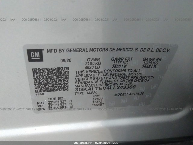 Photo 8 VIN: 3GKALTEV4LL343388 - GMC TERRAIN 