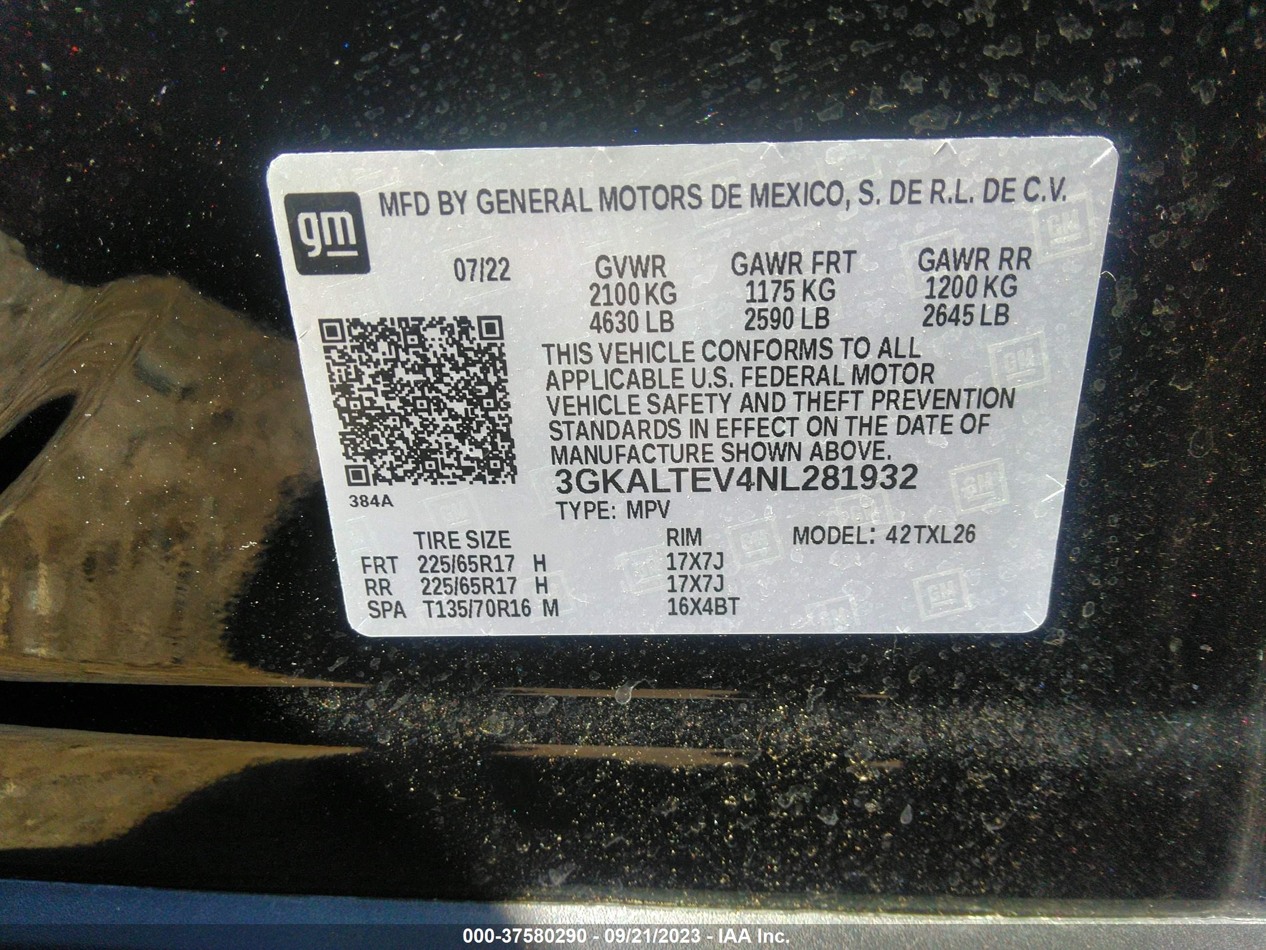 Photo 8 VIN: 3GKALTEV4NL281932 - GMC TERRAIN 