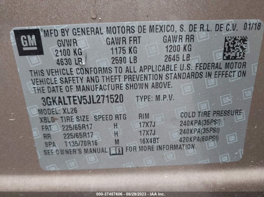 Photo 8 VIN: 3GKALTEV5JL271520 - GMC TERRAIN 