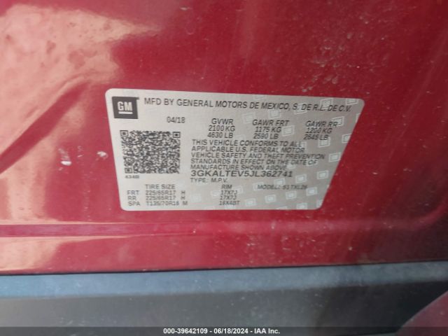 Photo 8 VIN: 3GKALTEV5JL362741 - GMC TERRAIN 