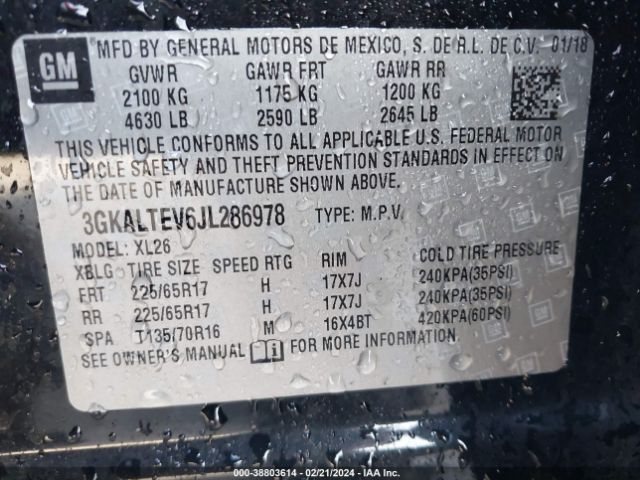 Photo 8 VIN: 3GKALTEV6JL286978 - GMC TERRAIN 