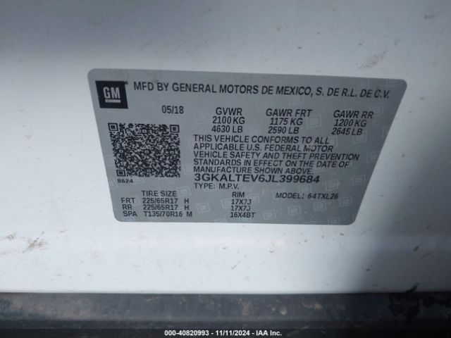 Photo 8 VIN: 3GKALTEV6JL399684 - GMC TERRAIN 