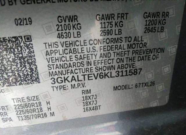 Photo 8 VIN: 3GKALTEV6KL311587 - GMC TERRAIN 