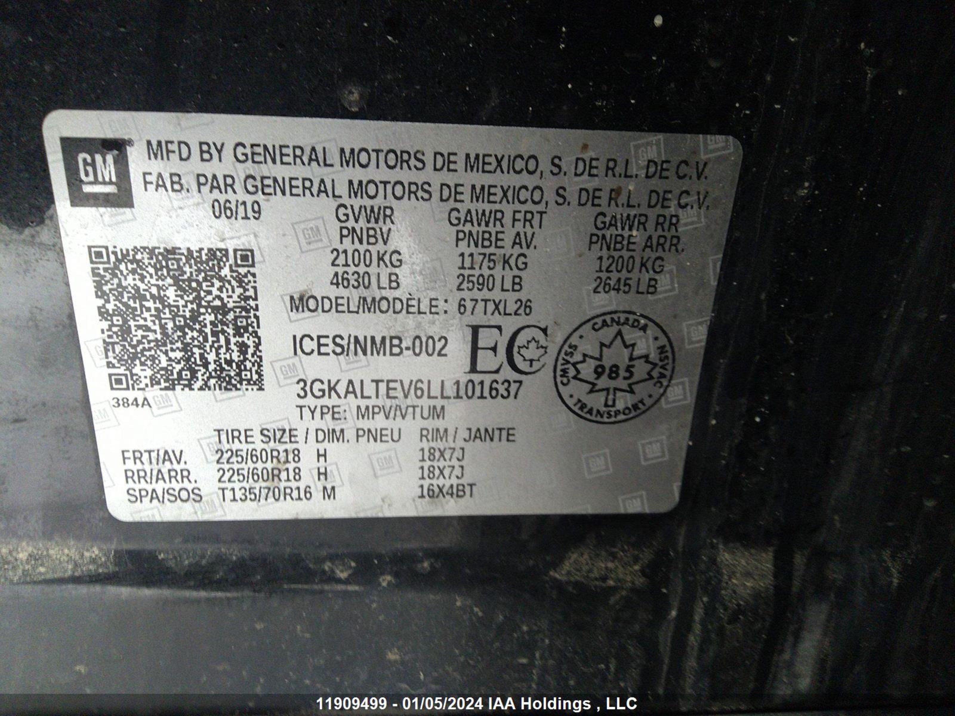 Photo 8 VIN: 3GKALTEV6LL101637 - GMC TERRAIN 