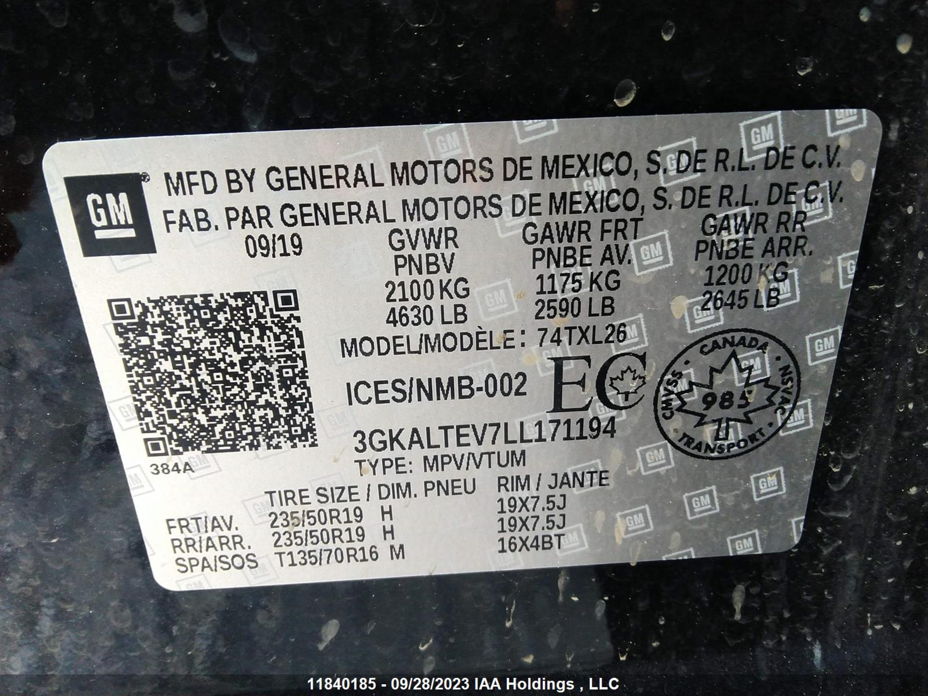 Photo 8 VIN: 3GKALTEV7LL171194 - GMC TERRAIN 