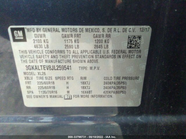 Photo 8 VIN: 3GKALTEV8JL259541 - GMC TERRAIN 