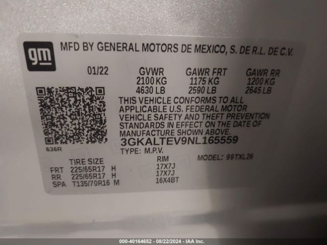 Photo 8 VIN: 3GKALTEV9NL165559 - GMC TERRAIN 