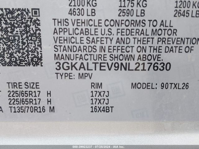 Photo 8 VIN: 3GKALTEV9NL217630 - GMC TERRAIN 