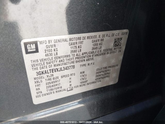 Photo 8 VIN: 3GKALTEVXJL343778 - GMC TERRAIN 