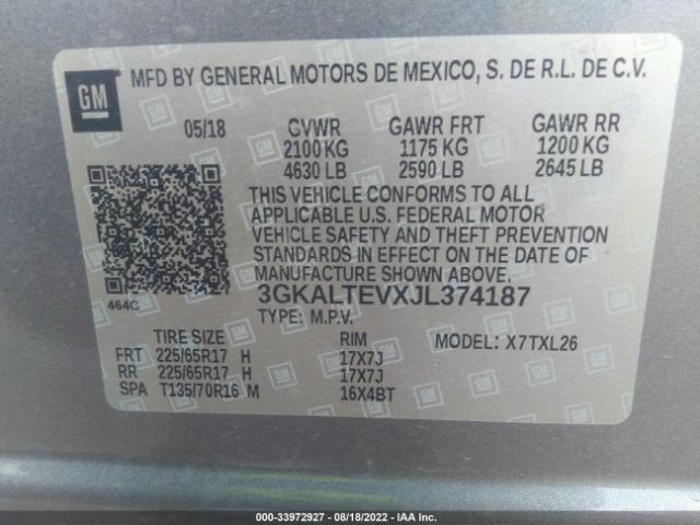 Photo 8 VIN: 3GKALTEVXJL374187 - GMC TERRAIN 