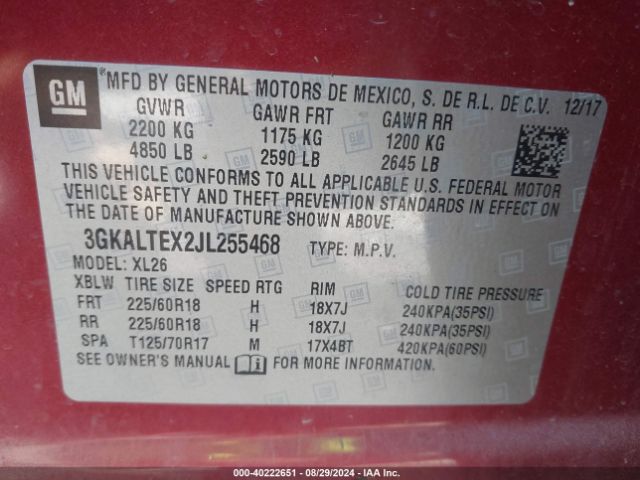 Photo 8 VIN: 3GKALTEX2JL255468 - GMC TERRAIN 