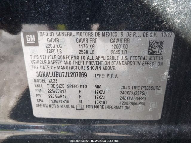 Photo 8 VIN: 3GKALUEU7JL207069 - GMC TERRAIN 