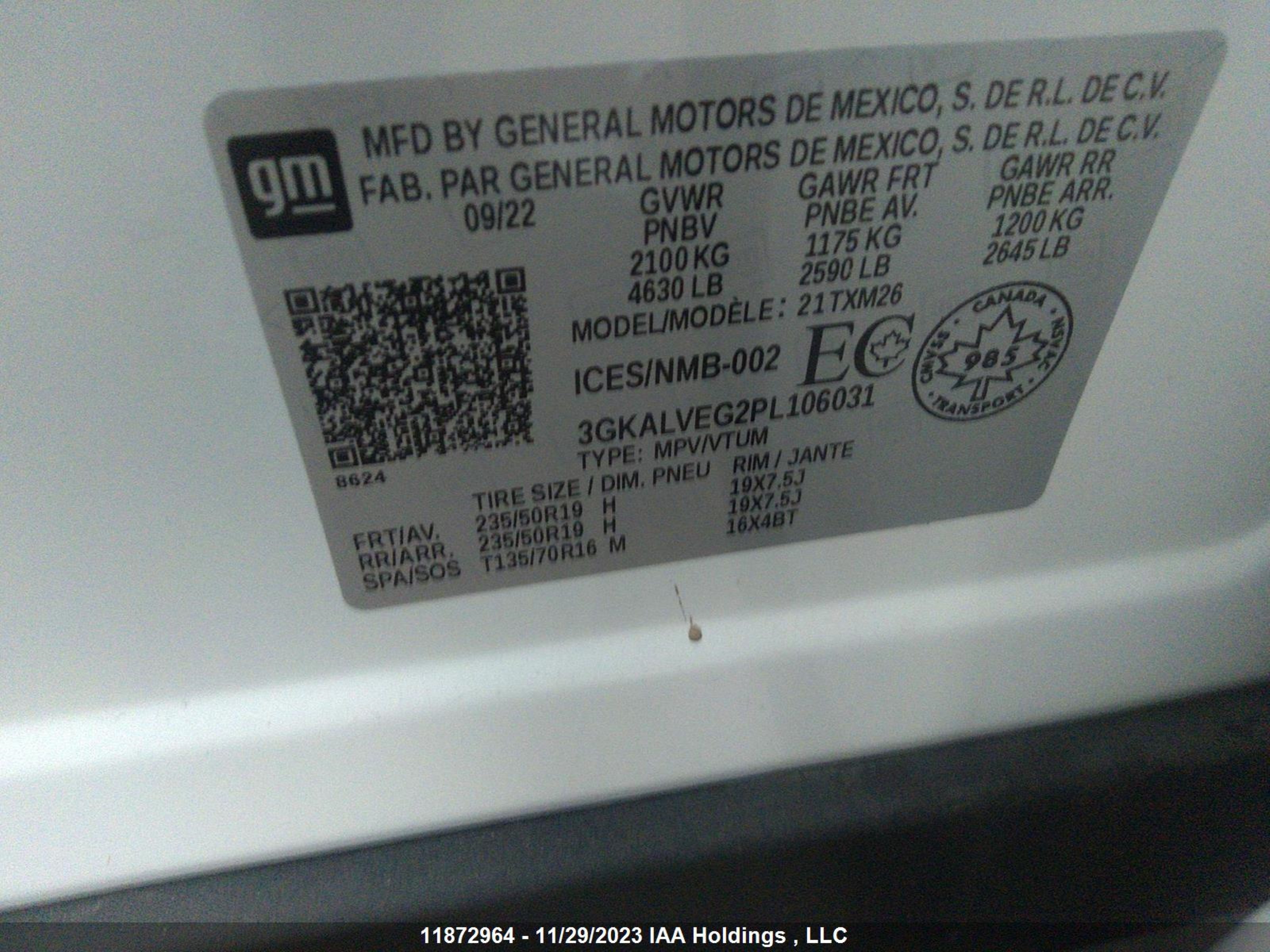 Photo 8 VIN: 3GKALVEG2PL106031 - GMC TERRAIN 