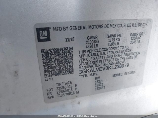 Photo 8 VIN: 3GKALVEV0KL238079 - GMC TERRAIN 