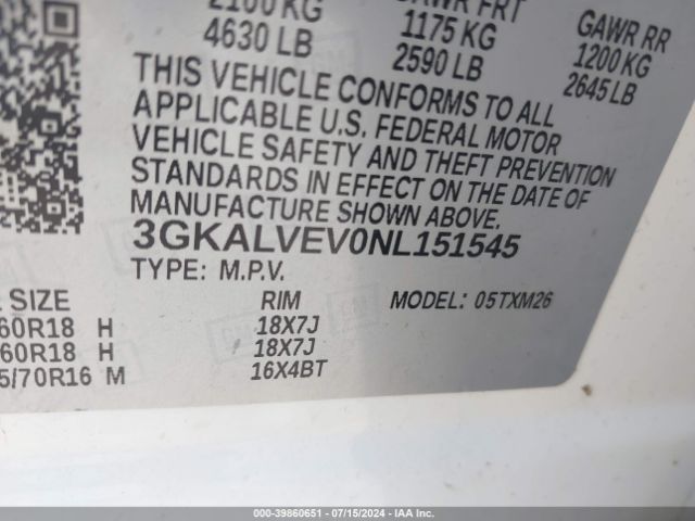 Photo 8 VIN: 3GKALVEV0NL151545 - GMC TERRAIN 