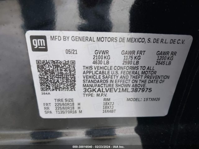 Photo 8 VIN: 3GKALVEV1ML387975 - GMC TERRAIN 