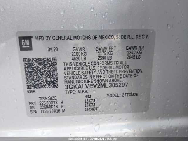 Photo 8 VIN: 3GKALVEV2ML305297 - GMC TERRAIN 