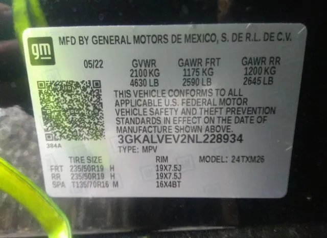 Photo 8 VIN: 3GKALVEV2NL228934 - GMC TERRAIN 