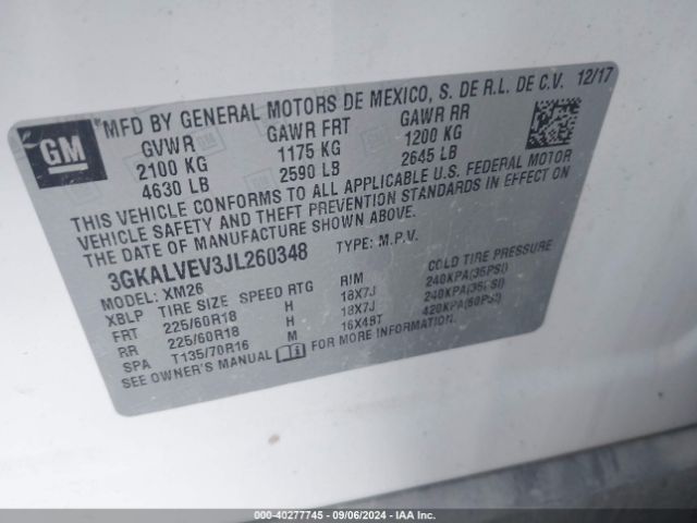 Photo 8 VIN: 3GKALVEV3JL260348 - GMC TERRAIN 