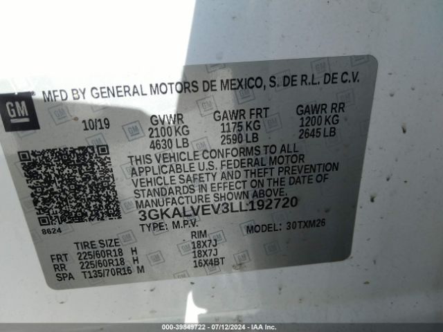 Photo 8 VIN: 3GKALVEV3LL192720 - GMC TERRAIN 