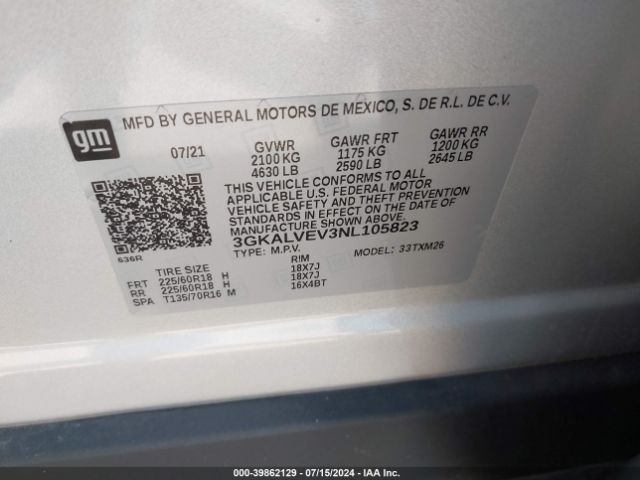 Photo 8 VIN: 3GKALVEV3NL105823 - GMC TERRAIN 