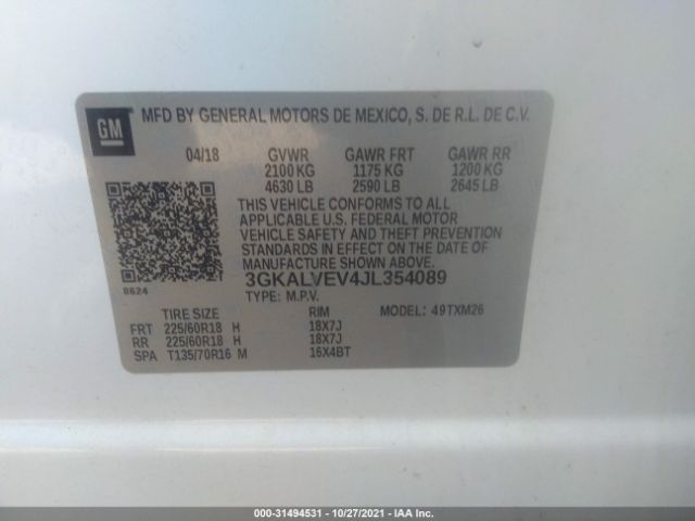 Photo 8 VIN: 3GKALVEV4JL354089 - GMC TERRAIN 