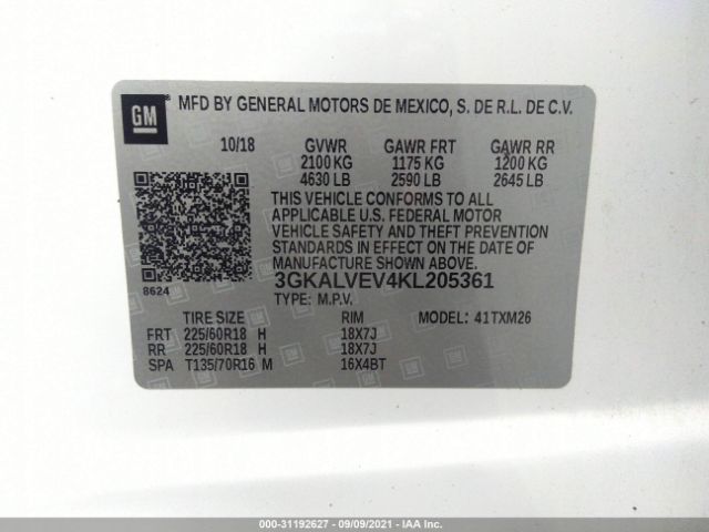 Photo 8 VIN: 3GKALVEV4KL205361 - GMC TERRAIN 