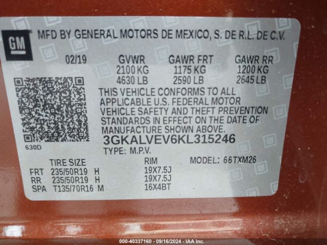 Photo 8 VIN: 3GKALVEV6KL315246 - GMC TERRAIN 