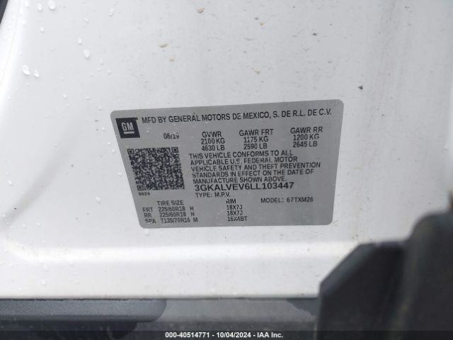 Photo 8 VIN: 3GKALVEV6LL103447 - GMC TERRAIN 