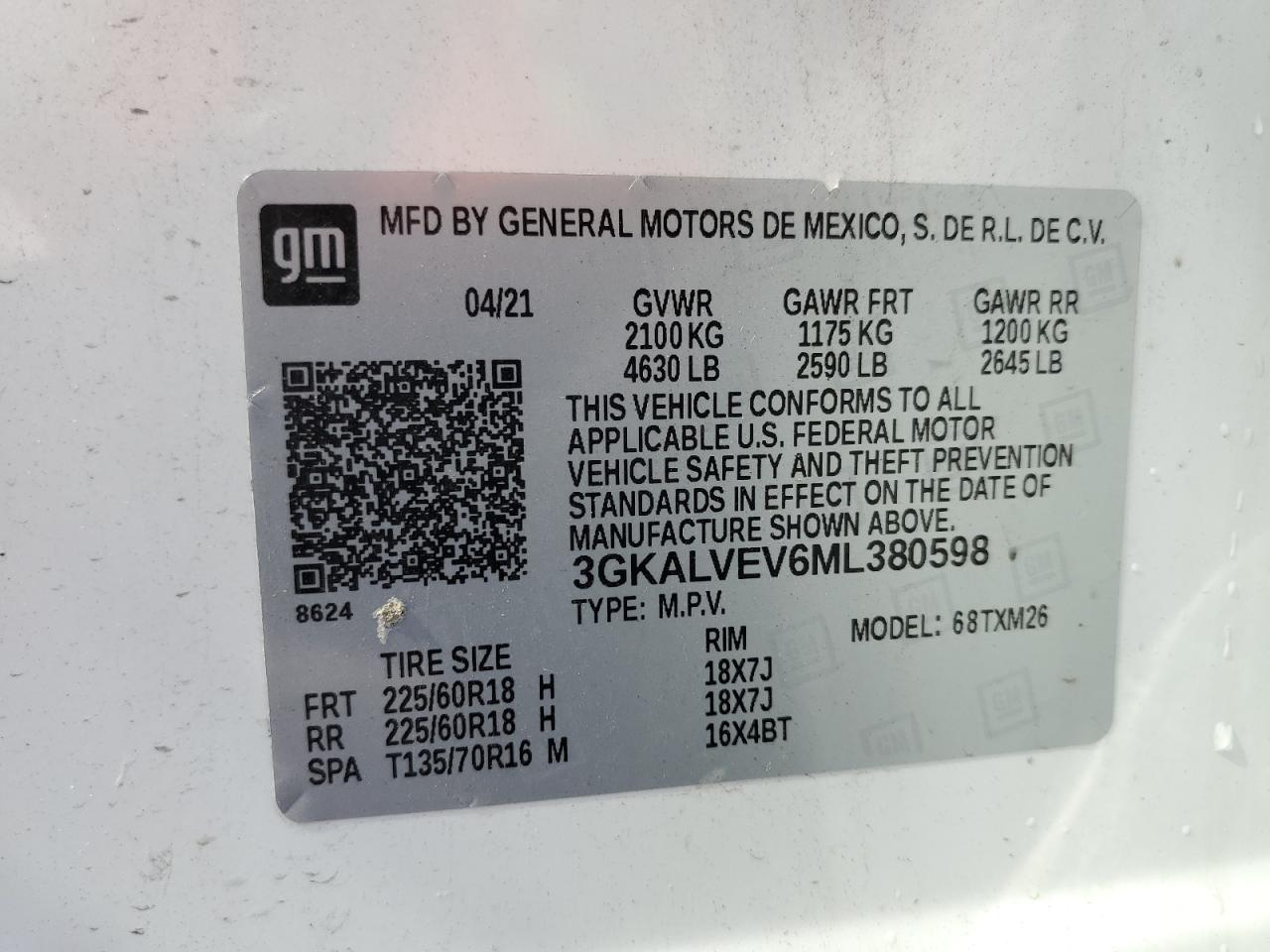 Photo 13 VIN: 3GKALVEV6ML380598 - GMC TERRAIN 