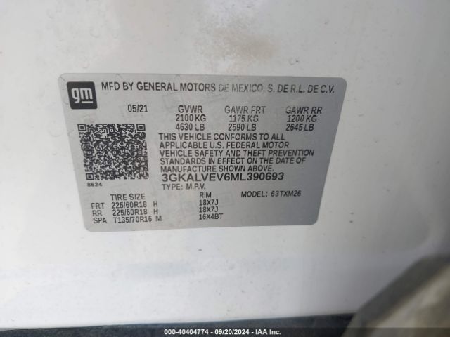 Photo 8 VIN: 3GKALVEV6ML390693 - GMC TERRAIN 