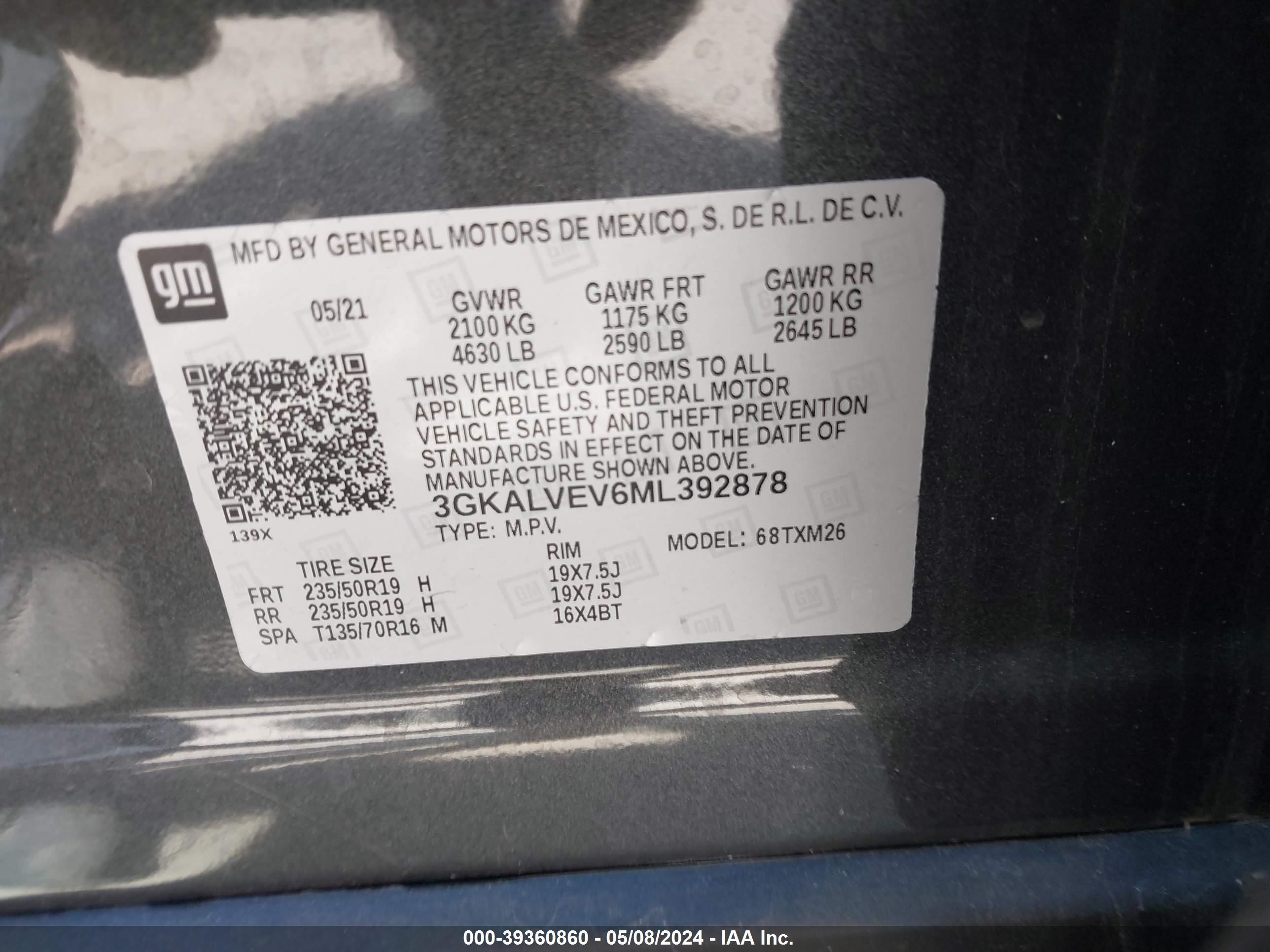 Photo 8 VIN: 3GKALVEV6ML392878 - GMC TERRAIN 