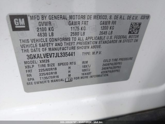 Photo 8 VIN: 3GKALVEV7JL335441 - GMC TERRAIN 