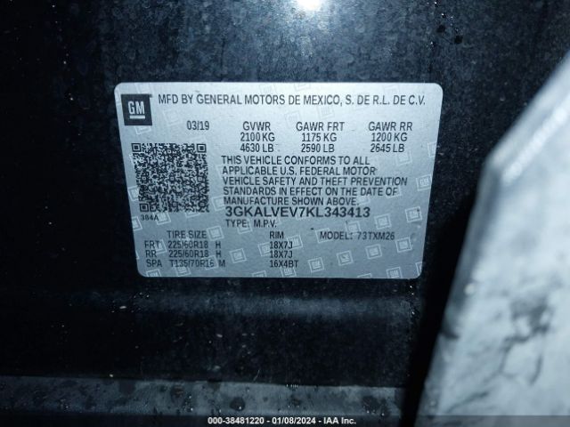 Photo 8 VIN: 3GKALVEV7KL343413 - GMC TERRAIN 