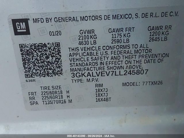 Photo 8 VIN: 3GKALVEV7LL245807 - GMC TERRAIN 