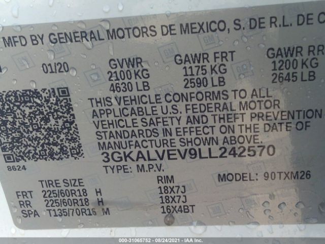 Photo 8 VIN: 3GKALVEV9LL242570 - GMC TERRAIN 