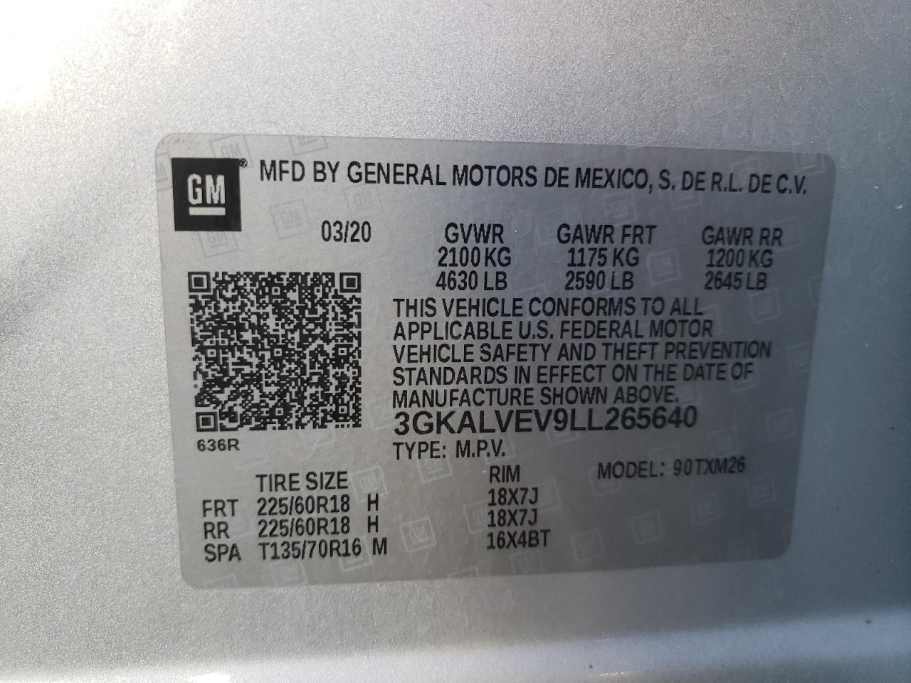 Photo 11 VIN: 3GKALVEV9LL265640 - GMC TERRAIN 