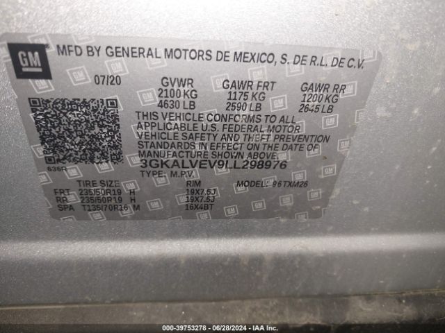 Photo 8 VIN: 3GKALVEV9LL298976 - GMC TERRAIN 