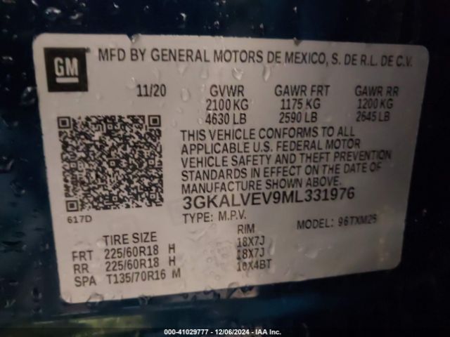 Photo 8 VIN: 3GKALVEV9ML331976 - GMC TERRAIN 