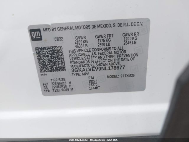 Photo 8 VIN: 3GKALVEV9NL178677 - GMC TERRAIN 