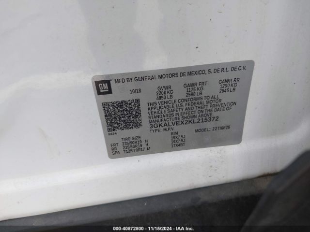 Photo 8 VIN: 3GKALVEX2KL215372 - GMC TERRAIN 