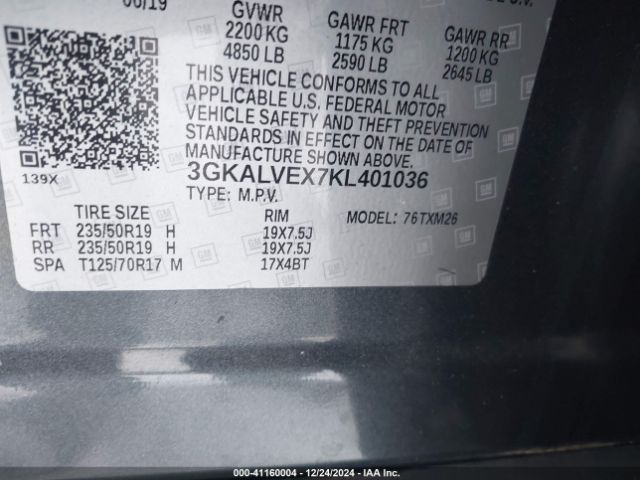 Photo 8 VIN: 3GKALVEX7KL401036 - GMC TERRAIN 